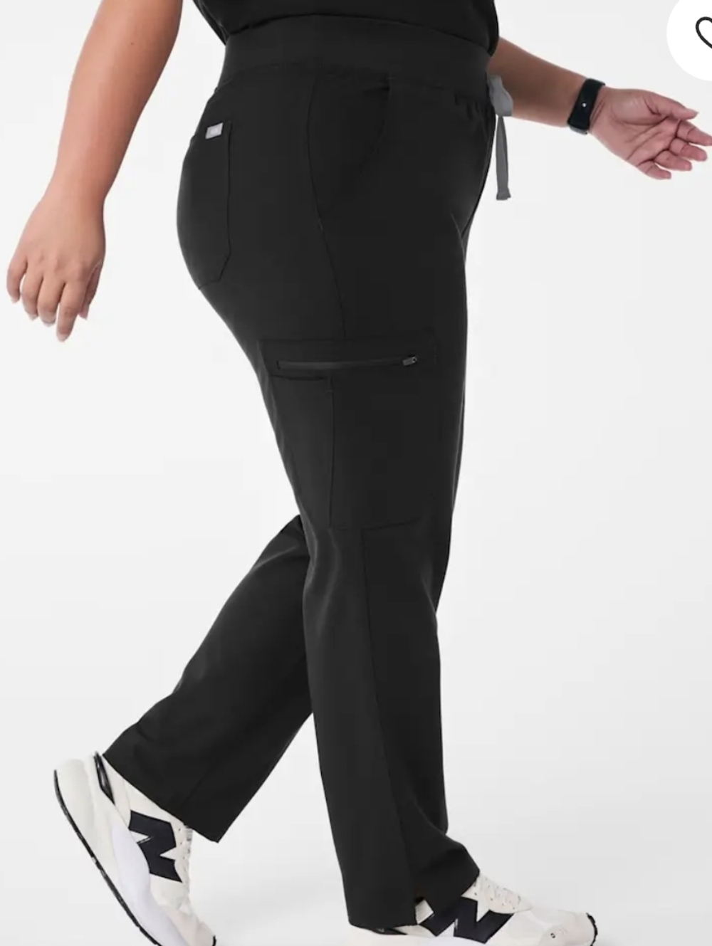 Figs Black High Waisted Yola Scrub Pants - Picture 3 of 9